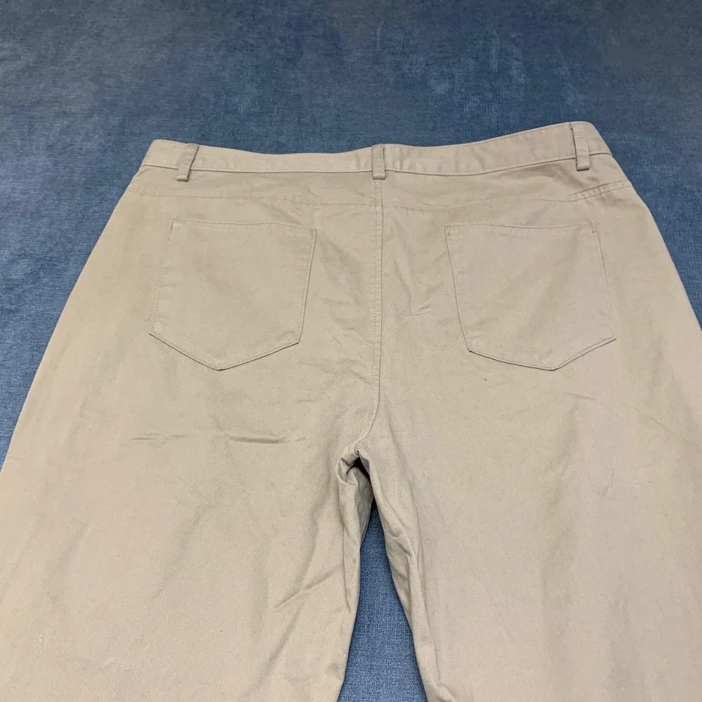 Calvin Klein Pants Men 40x32 Beige Cotton Pockets High Rise Straight Leg Outdoor